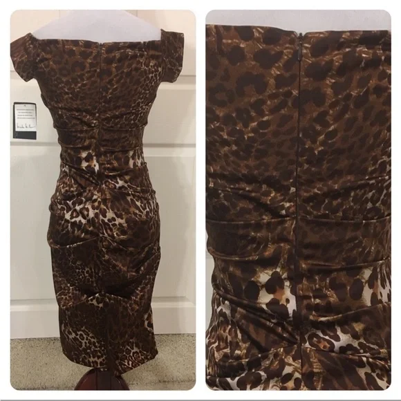 NWT Nicole Miller leopard print dress - Picture 8 of 11